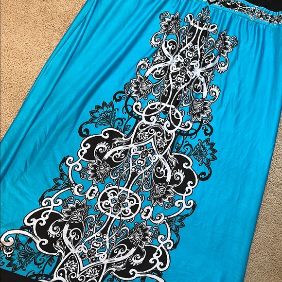 Catherines Blue and Black Sequin Embellished Maxi Sundress - Picture 4 of 5